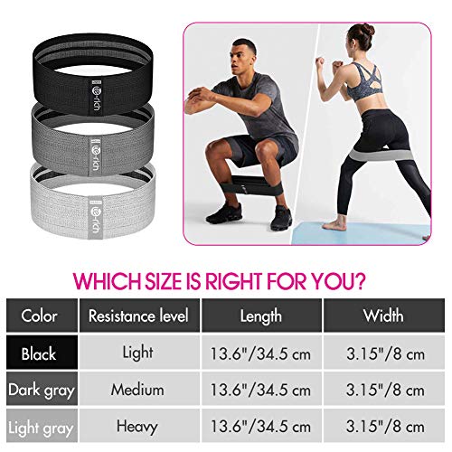 Resistance Bands, Fabric Workout Bands for Women & Men, Cloth Booty Resistance Loop Bands, Thick Squat Bands for Butt/Leg...