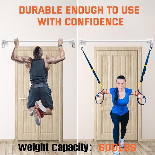 36" Heavy Duty Pull Up Bar Wall/Joist Mounted, 600 LB Capacity, Multi-Grip Bar for Garage & basement rafter Use - All-in-O...