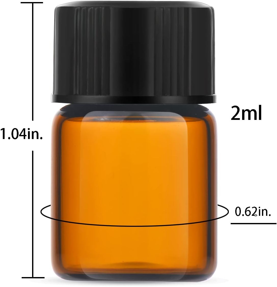 2ml Amber Small Glass Vials 100pcs with Screw Caps(100pcs)