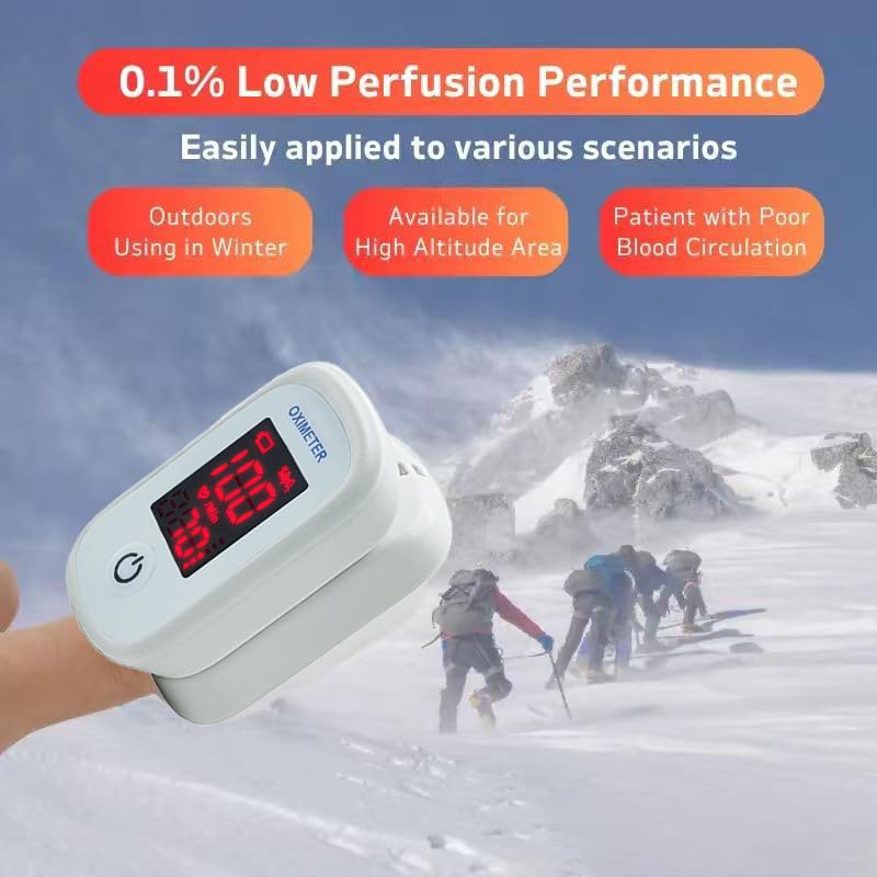 Fingertip Pulse Oximeter - Accurate Blood Oxygen Monitor (SPO2) & Heart Rate Monitor With Anti Motion Interference -Suitab...