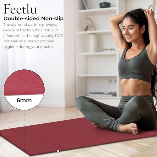 Feetlu Foldable Yoga Mat, 6mm Thick, Lightweight, Anti-Slip, and Easy to Store – Perfect for Travel, Yoga, Pilates, Home W...