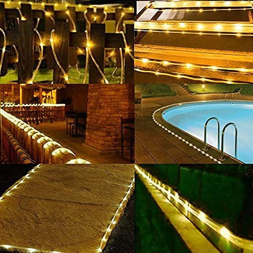 KUshopfast Solar Rope Lights - 149 FT, 1500 LED, Waterproof, Warm White, 8 Modes, Model FTY0038 for Patio, Backyard, Christmas