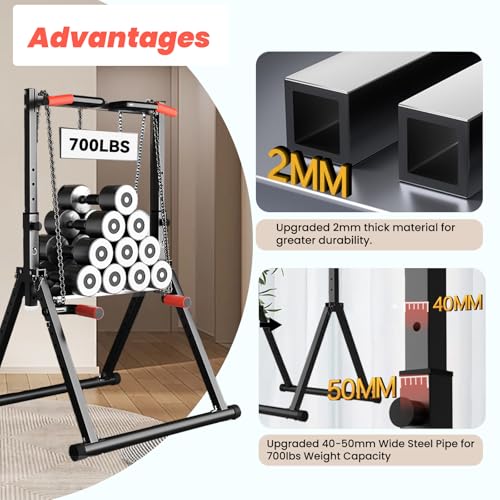 DOBESTS Power Tower Pull Up Bar Free Standing, Adjustable Foldable Pull Up Station, Home Gym Strength Training Equipment 7...