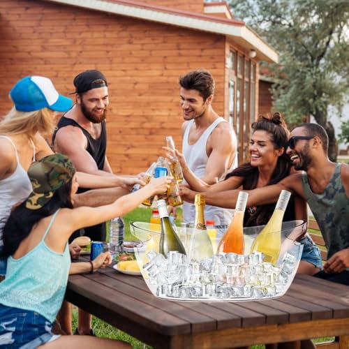 Ice Buckets for Parties, Ice Bucket 2 Pcs Acrylic Champagne Beverage with 2 Ice Bucket Scoop for Champagne Beer Sparkling ...