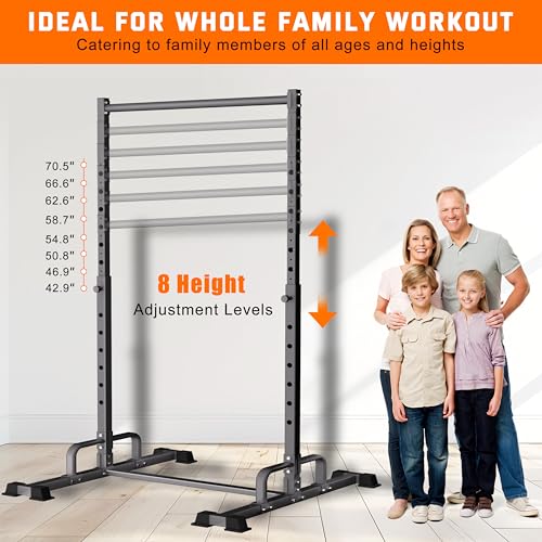 HWOOUSA Pull Up Station, Adjustable Pull Up Bar Free Standing Power Racks, Multifunctional Heavy Duty Steel Pull Up Tower,...
