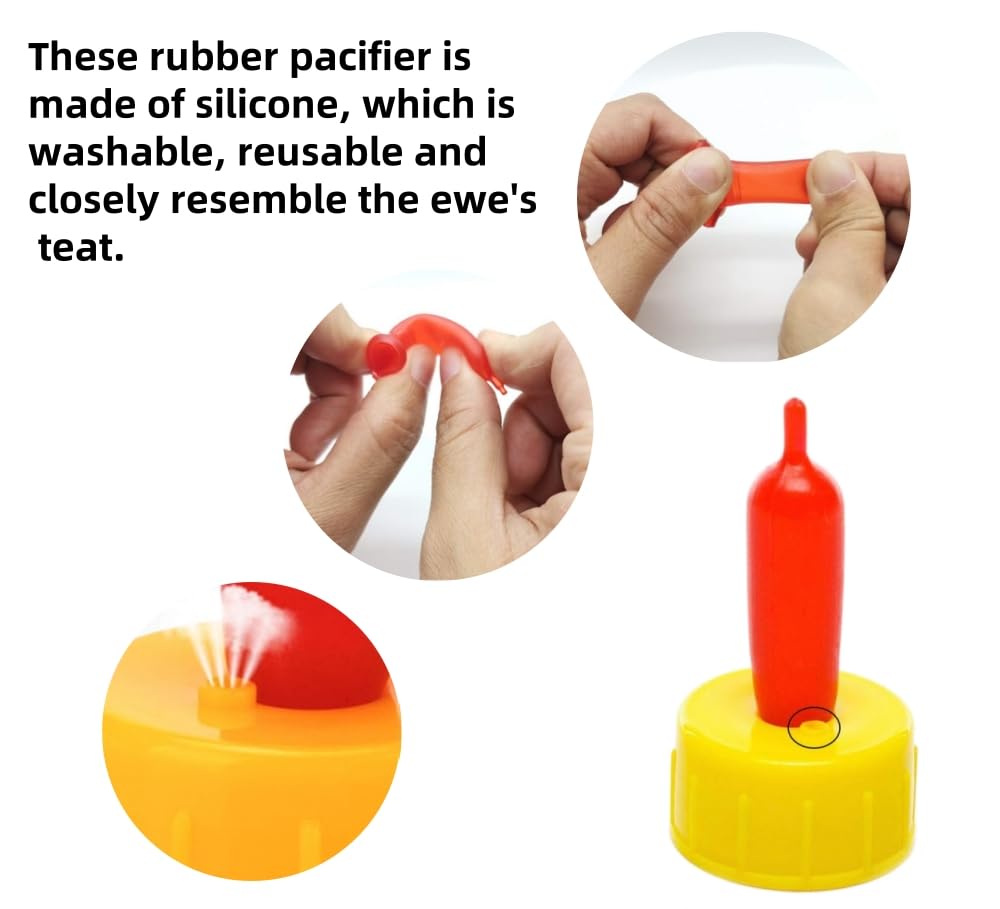 6Pcs Goat Feeding Bottles 400 ml/13.5 oz and 12 Nipples, Lamb and Kid Bottle, Livestock Baby Bottle for Sheep,Lamb,Calf and Other Mammal Feeding Bottles