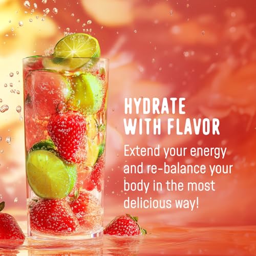FlavCity Strawberry Limeade Electrolytes Powder Packets - 28 Hydration Packets - No Added Sugar - Hydration Powder with Re...