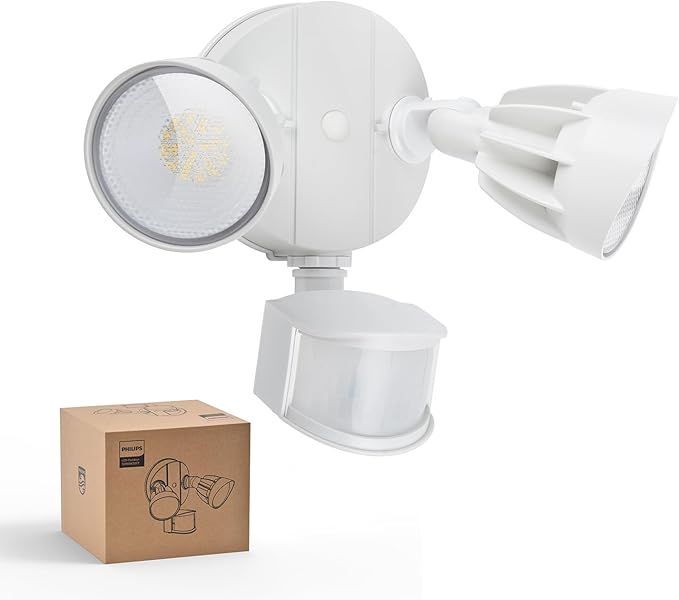 Philips 44W 4200 lm LED Security Light Outdoor w/PIR Motion Sensor, 5000K Daylight Flood Light, Waterproof, Dusk to Dawn, ...