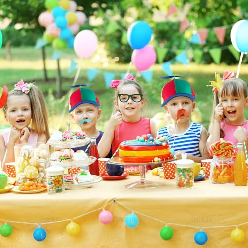 AUEAR, Detachable Adult Propeller Hat Baseball Cap Rainbow Top Hat Brightly Rainbow