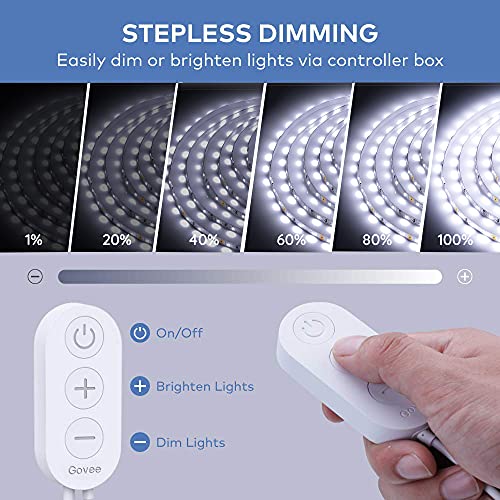 Govee White LED Strip Lights, Upgraded 16.4ft Dimmable LED Light Strip 6500K Bright Daylight White, Strong Adhesive, 300 L...