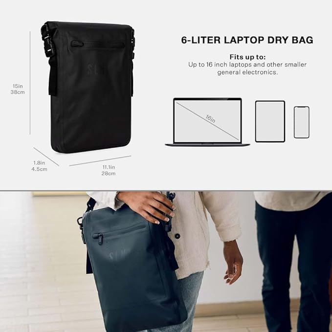 Silent Pocket SLNT Waterproof Faraday Laptop Bag Military-Grade 420D Waterproof Nylon - RFID Signal Blocking Dry Bag/Waterproof Laptop Backpack Protects from Water, Spying, Hacking (6 Liter)