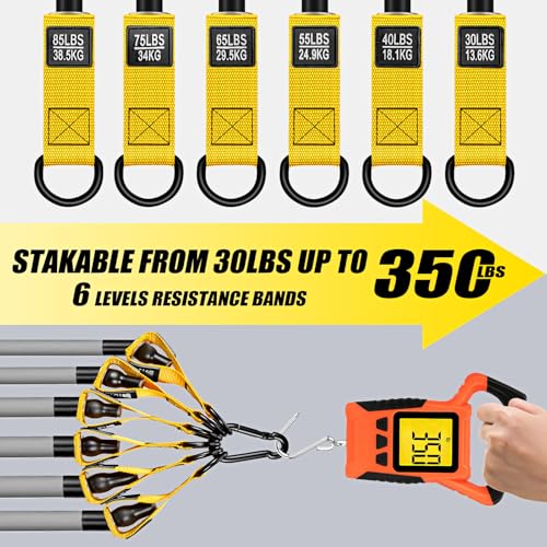 WOQQW Heavy Resistance Bands for Working Out, 350lbs/450lbs Exercise Bands with Handles, Workout Bands Set for Men, Fitnes...