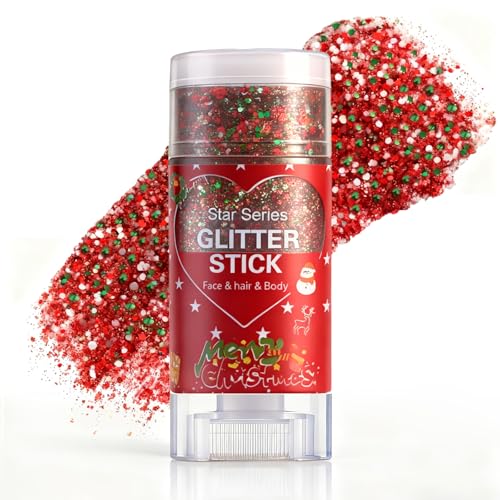 Christmas Body Glitter Stick,Face Hair Glitter for Kids Women Makeup,Waterproof Christmas Hair Accessories,Singer Concert ...