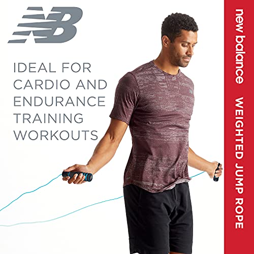 New Balance Weighted Jump Rope for Men - 1 lb Heavy Foam Handles Set, Adjustable Length, Exercise Training Jump Ropes for ...