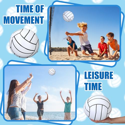Poen 12 Pcs Inflatable Volleyball 8 Inch Water Pool Volleyball with Pump Sports Blow up Beach Balls for Adults Teenagers O...