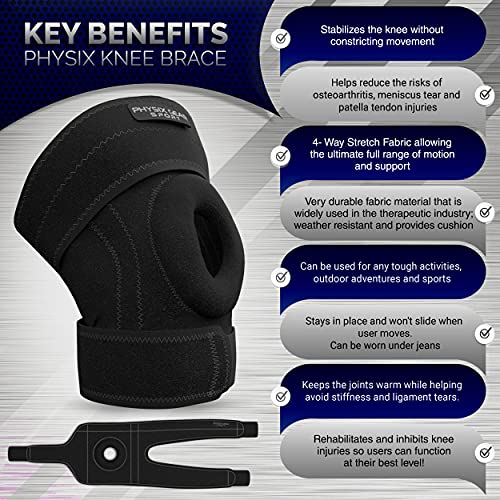 Physix Gear Knee Brace for Men & Women - Adjustable Patella Compression Knee Support for Arthritis, ACL & MCL, Meniscus Te...