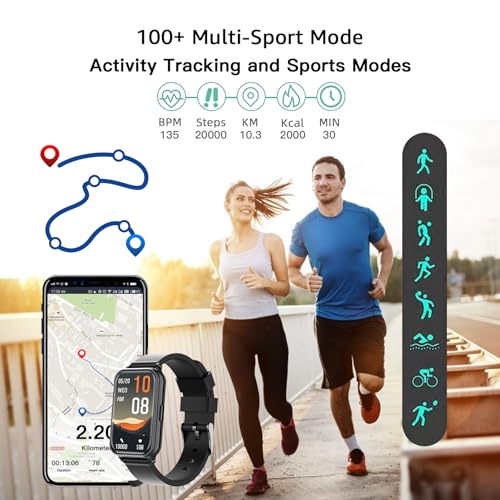 Smart Watch Fitness Tracker Make/Answer calls for Women Men with Heart Rate Blood Oxygen Sleep Monitor Sports Modes Step C...