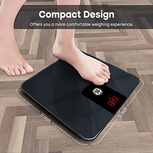 GE Digital Bathroom Scale for Weight, Smart Bluetooth Body Weight and BMI, Electronic Black Weighing Scale for Bath Home, ...