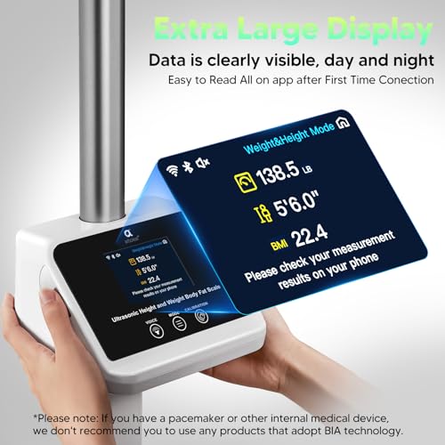 arboleaf Digital Physician Scale, Ultrasonic Height and Weight Scale, Smart Body Composition Analyzer for Gym and Home, 1...
