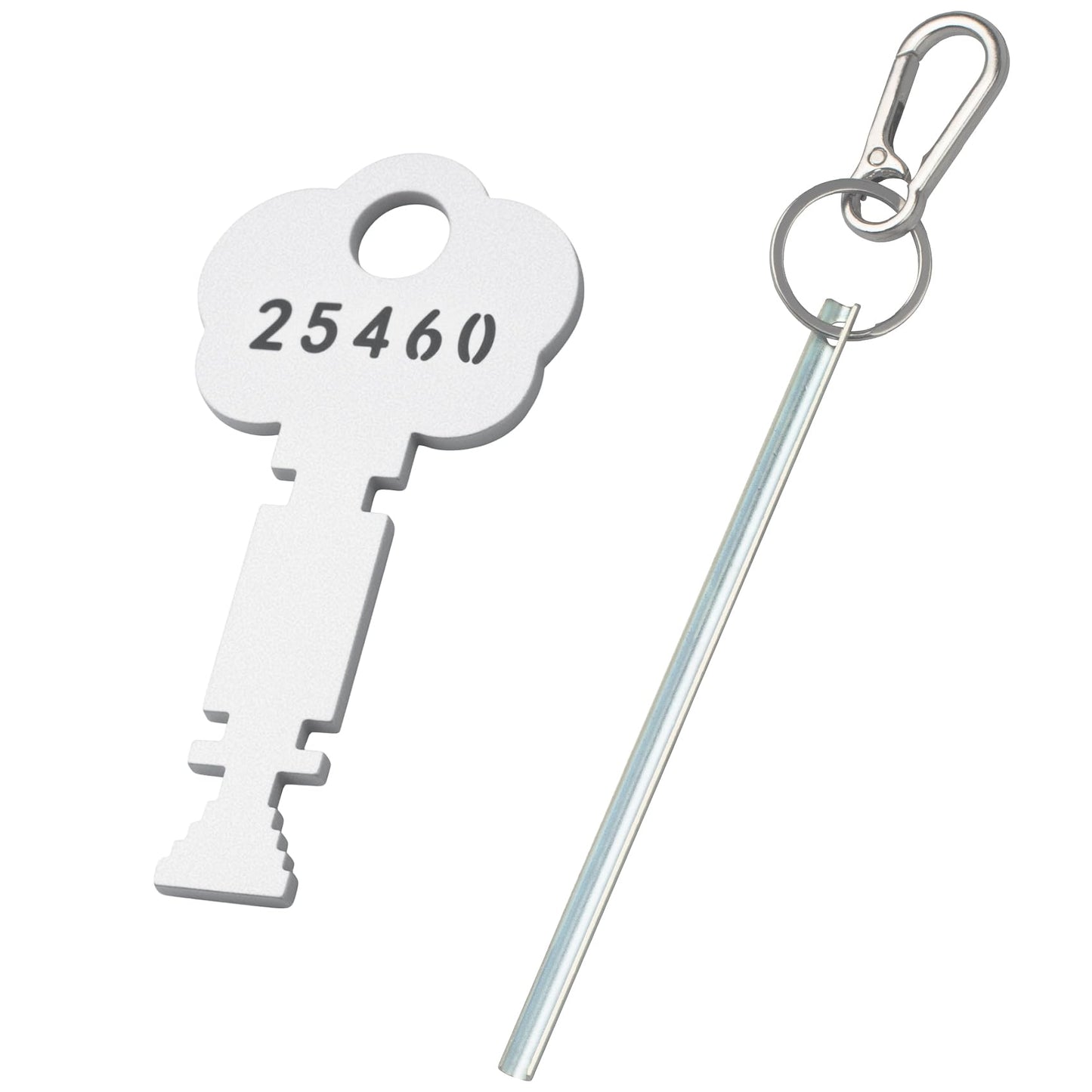 Half Moon Elevator Door Key + 25460 Fire Alarm Keys Set, Rapid Rescue and Maintenance Kit, Fire Rescue and Emergency Entry Keys, Firefighter Tools, Silver, Portable and Durable, 1-Pack