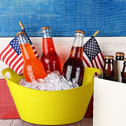 Patelai 6 Pcs Ice Buckets Bulk, Plastic Ice Buckets with Handles, Oval Storage Tub, Large Capacity Drink Tub for Party Bar...
