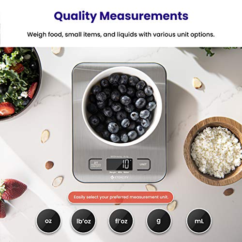 Etekcity Smart Scale for Body Weight Body Analyzer Machine and Food Kitchen Scale 304 Stainless Steel