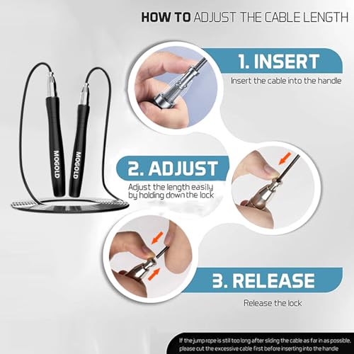 Mogold Speed Ropes Jump Rope For Men/Women- Premium Quality Tangle-Free - Self-Locking Screw-Free Design - Speed Ropes for...