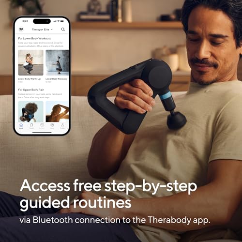 TheraGun Therabody Elite (5th Generation) - Handheld Deep Tissue Massage Gun - Bluetooth Enabled Percussion & Personal Mas...