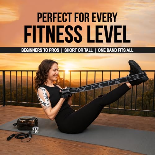 KSDD Elastic Yoga Strap with 11 Loops – Premium Stretch Band for Flexibility, Physical Therapy, Pilates, Leg & Full-Body E...