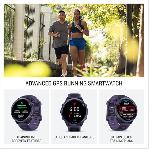 Garmin Forerunner 570 (47 mm, Indigo/Translucent Imperial Purple) Running GPS Smartwatch - AMOLED Display, Training - Gift...