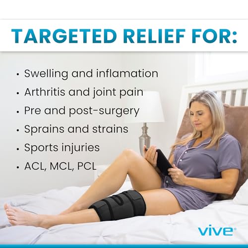 Vive Knee Ice Pack Wrap - Cold/Hot Gel Compression Brace - Heat Support Strap for Arthritis Pain, Tendonitis, ACL, Athleti...