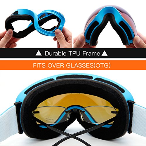 Juli Ski Goggles,Winter Snow Sports Snowboard Goggles with Anti-Fog Lens BNC