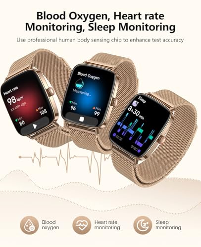 SOUYIE Smart Watch for Women Men, 1.85" AI Voice Smartwatch, 24/7 Heart Rate Monitor, Stress/SpO2/Sleep Tracker, IP68 Wate...