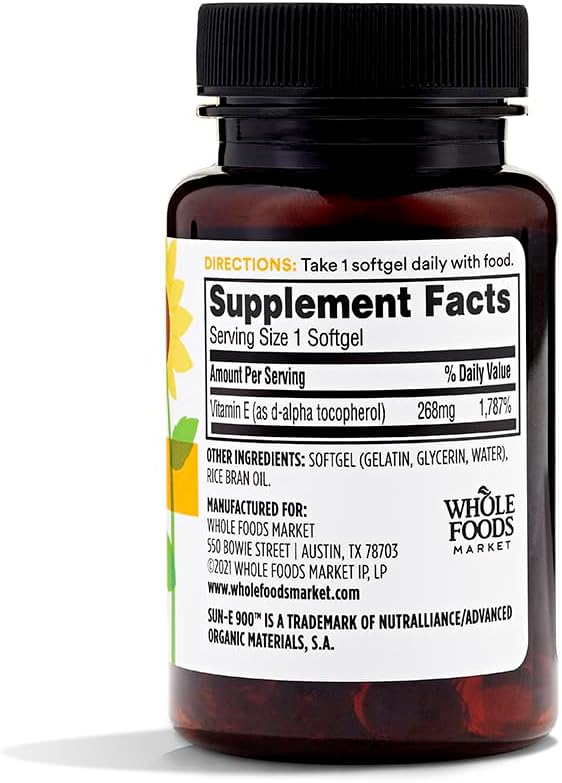 365 by Whole Foods Market, Sunflower Vitamin E, 60 ct