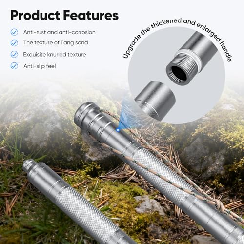 15-in-1 Tactical Walking Stick with Spear & Knife & Flashlight & Thermal Gloves & Anti-Slip Tape, Multitool Survival Hikin...