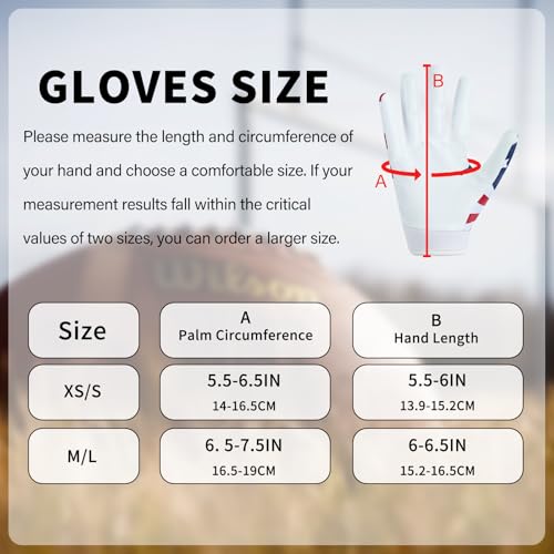 WATSAVPUP Youth Football Gloves, Children's Silicone Grips, Sports Receiver Gloves with Super Strong Capabilities, Enhanci...