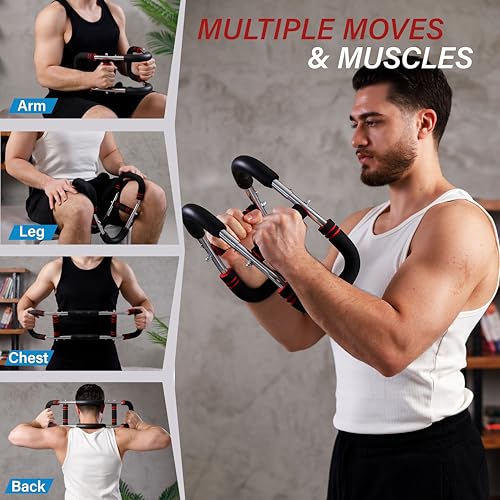 Adjustable Twister Arm Trainer – Upper Body Strength Workout Equipment for Home, Steel Resistance Exerciser with Grip & Fi...