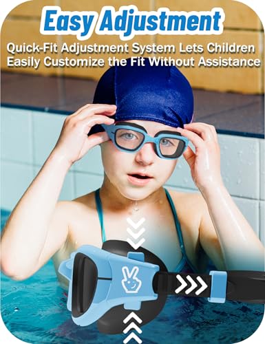 Vvinca Kids Swim Goggles, Swimming Goggles for Toddlers Kids 3-14 Anti-Fog UV Protection No Leak Pool Glasses for Boys Girls