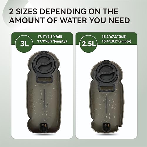 MARCHWAY 2L/2.5L/3L TPU Hydration Bladder, Ultra Durable Water Reservoir Bag with Insulated Tube for Hydration Pack for Cy...