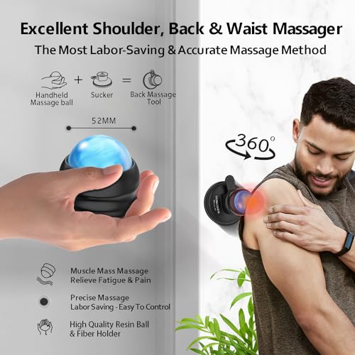 DONGSHEN Massage Ball Deep Tissue 2 in 1 Mountable and Removable Trigger Point Massager for Relieve Muscle and Joint Pain ...
