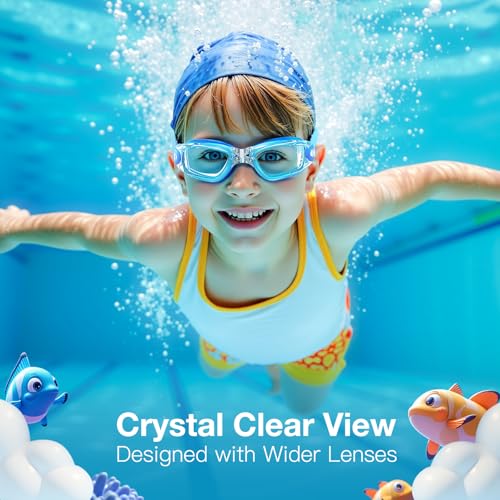 Braylin Kids Swim Goggles, 2-Pack Swimming Goggles for Children, Teens, Boys or Girls, Swim Pool Goggle