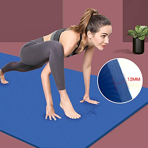 Hatha Yoga Extra Thick TPE Yoga Mat - 72"x 32" Thickness 1/2 Inch -Eco Friendly SGS Certified - With High Density Anti-Tea...