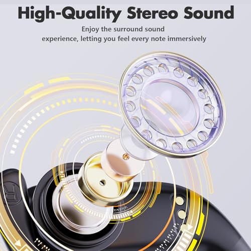 Caymuller Wireless Earbuds Bluetooth Headphones 48Hrs Play Back Sports Earphones with LED Display Built in Mic Deep Bass S...