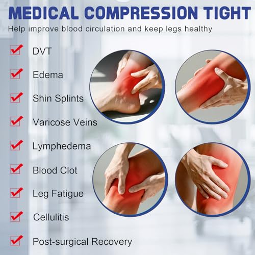Beister Medical Compression Pantyhose for Women & Men, Opaque Closed Toe 20-30mmHg Graduated Support Tight