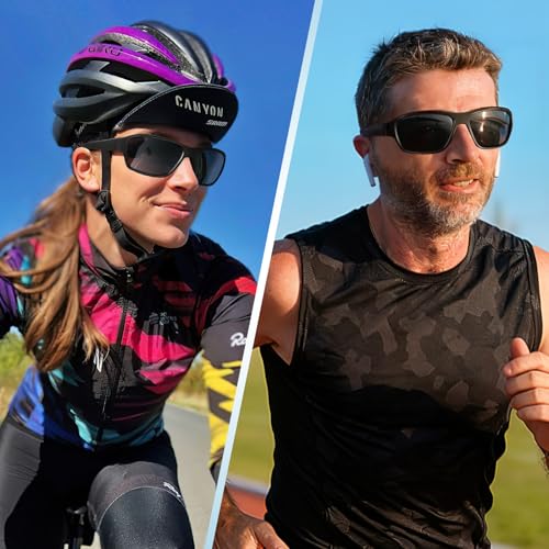 Dollger Polarized Sports Sunglasses for Men Women Lightweight Wrap-Around, UV400 for Running, Cycling, Driving, Fishing