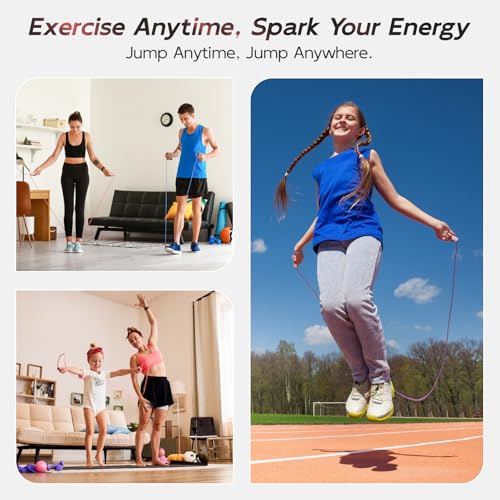 Jump Rope with silicone handle,Tangle-Free Jump Rope with Dual Bearing System,Ultra-Smooth for Fitness & Training