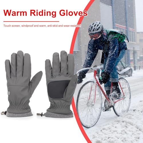 Winter Ski-Gloves for Men-Women Non-Slip-Plus-Velvet-Thickened Mitt Waterproof Cold-Weather Touchscreen-Cycling-Gloves S/M