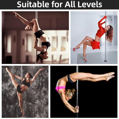 PRIOR FITNESS Permanent Fixed Dance Pole Kit, Professional 45mm Spinning & Static Dancing Pole Heavy-Duty Steel Pole Dance...