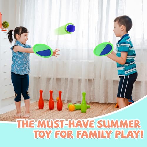 Toss and Catch Ball Set Beach Toys for Kids Outdoor Toys and Yard Games for Boys and Girls Improves Focus Great for Exerci...
