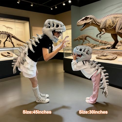 LUMIXA Dinosaur Skeleton Plush Costume - Cozy 3D Spinosaurus Outfit for Kids & Adults Wearable Cuddly Toy for Dress Up & Play